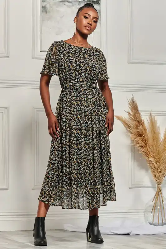 Angel Sleeve Chiffon Maxi Dress - Jolie Moi