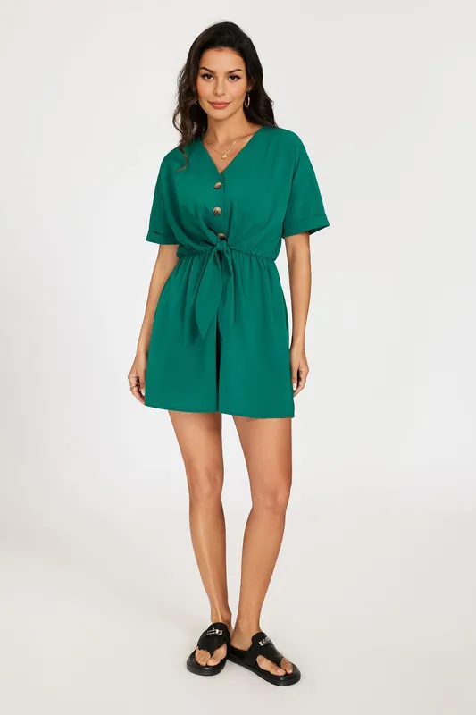 Relaxed Button Down Playsuit - FS Collection