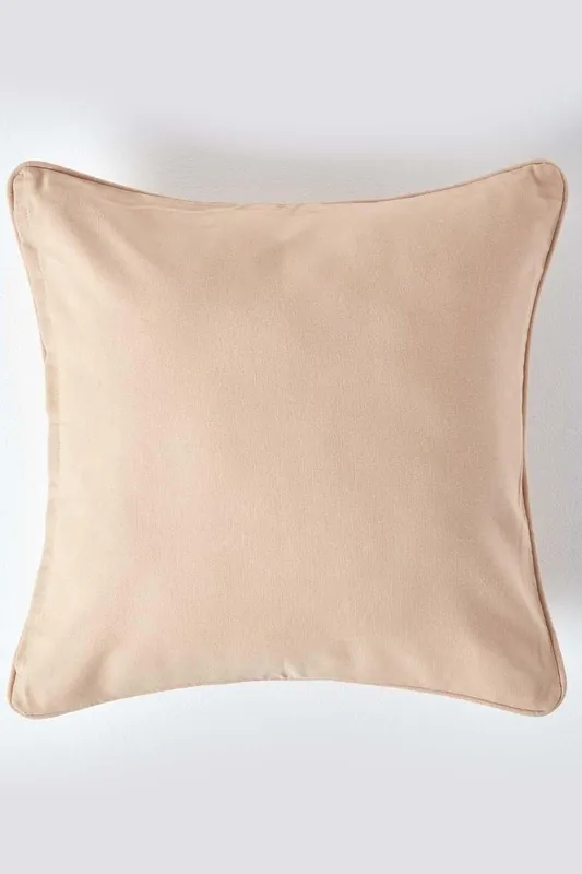 Cotton Plain Cushion Cover - Homescapes