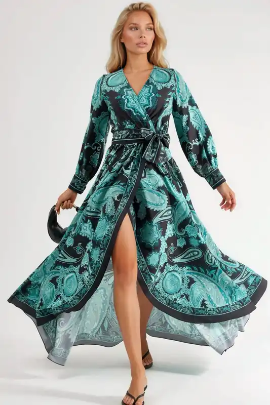 Floral Tie Detail Midi Dress - MSN Collection