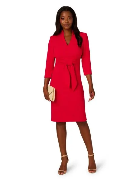 Front Tie Short Dress - Adrianna Papell