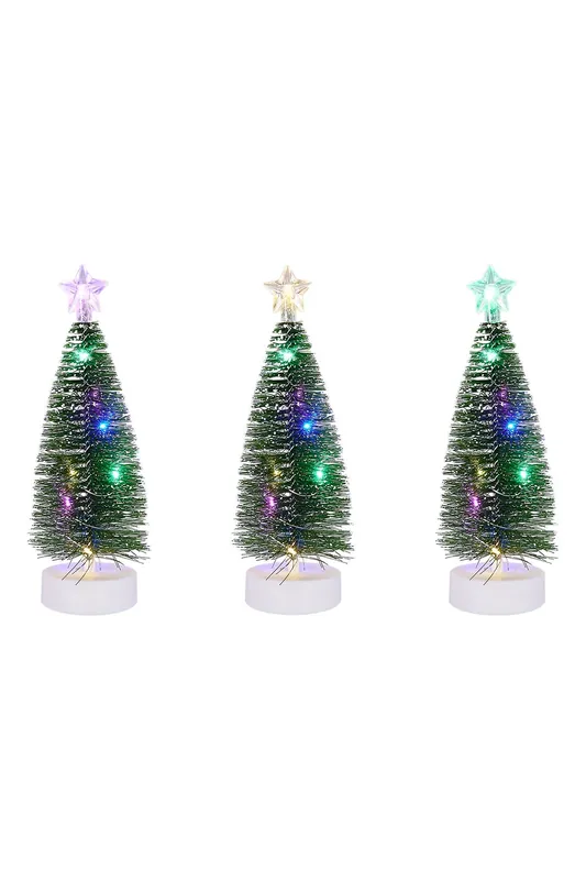 3PCS Mini Christmas Tree Set with LED Lights - Living and Home