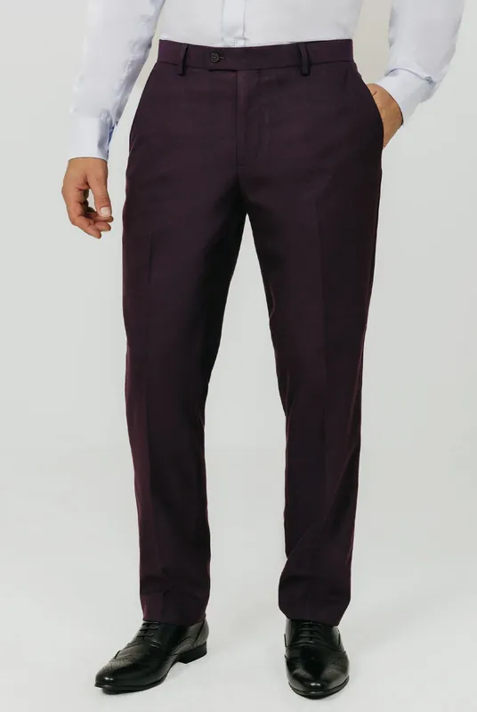 Blackberry Twill Suit Trousers - Dobell