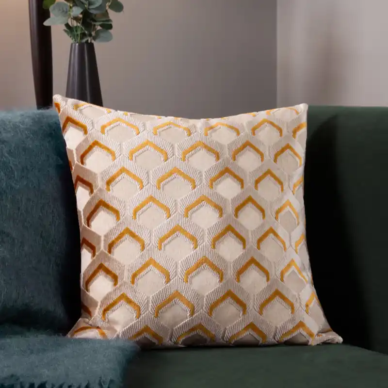 Ledbury Geometric Velvet Cushion - Paoletti