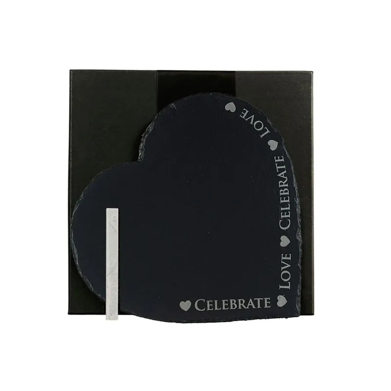 Slate Serving Board - Heart - Love & Celebrate - GIFT BOXED