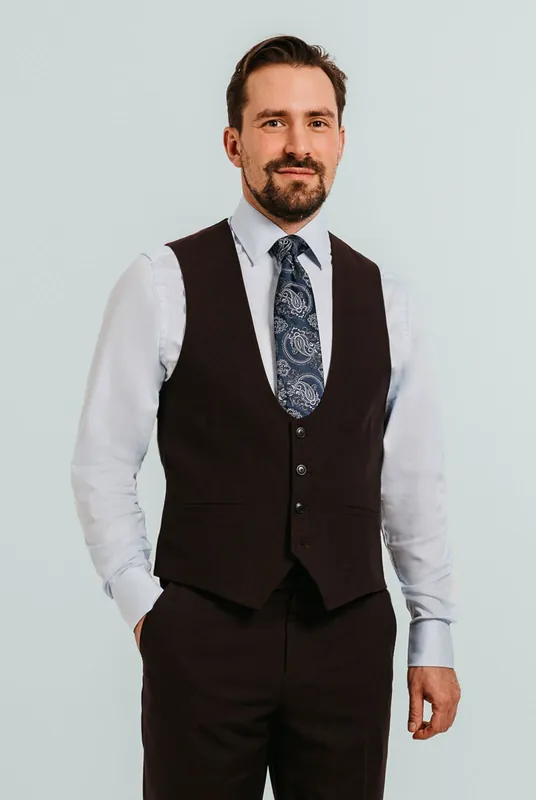 Burgundy Waistcoat - Dobell