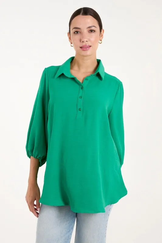 Front Button Shirt - Blue Vanilla