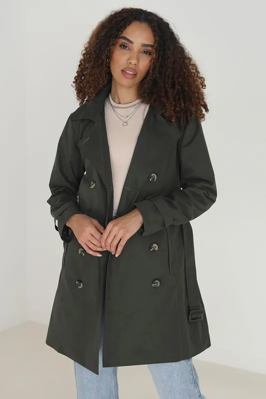 Double Breasted Short Trench Coat - Brave Soul