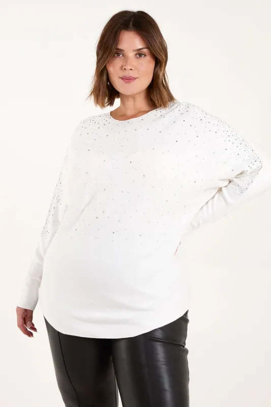 Curve Jumper With Silver Sparkle - Blue Vanilla