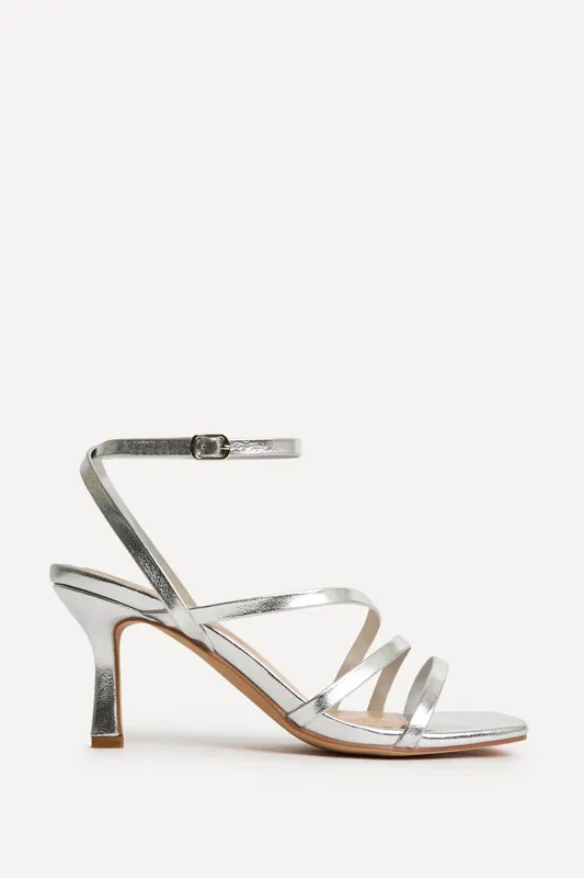 Reflect Wide Fit Silver Strappy Heels - Linzi