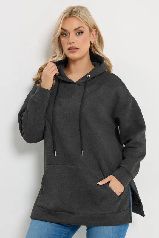 Seam Detail Drawstring Hoodie - Yours