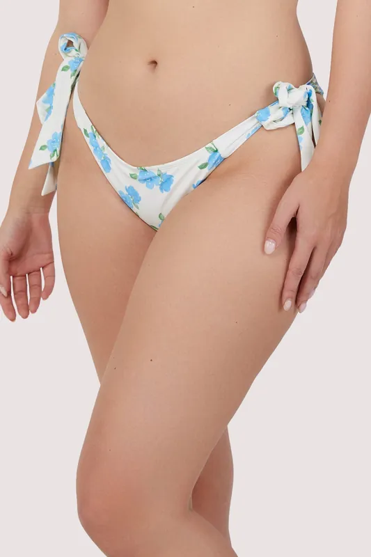 Amelia Mix & Match Abstract Floral Tie Side Bikini Bottom - Peek & Beau