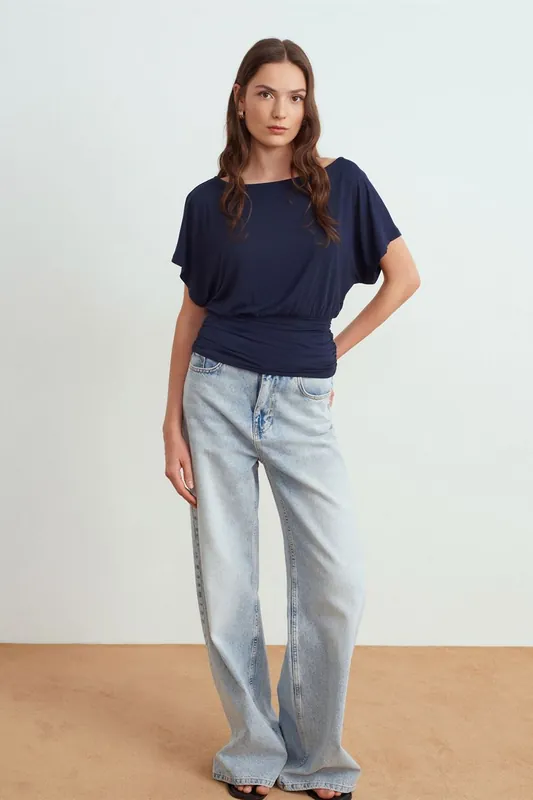 Women's Modal Blend Cut-out Crew Neck Blouse