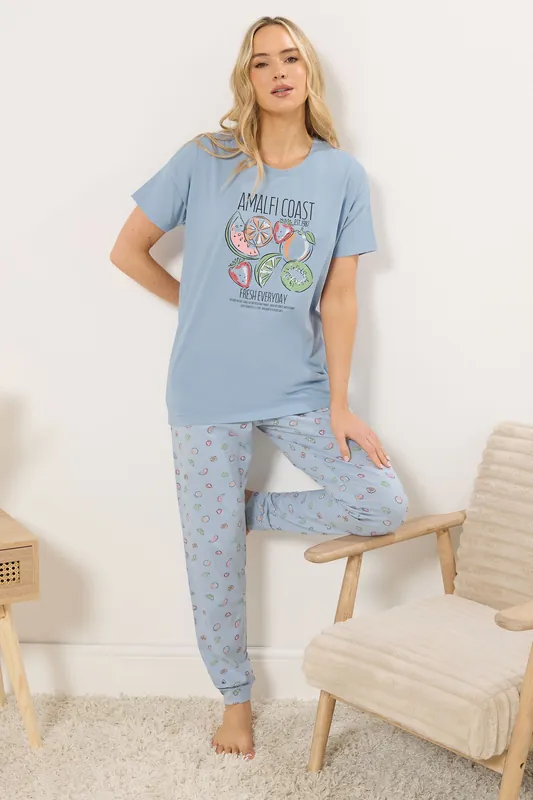 Tall Summer Fruits Cuffed Pyjama Set - Long Tall Sally