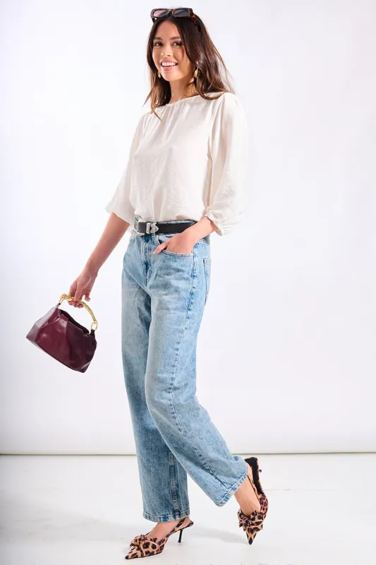White Puff Sleeve Blouse - Needs No Label