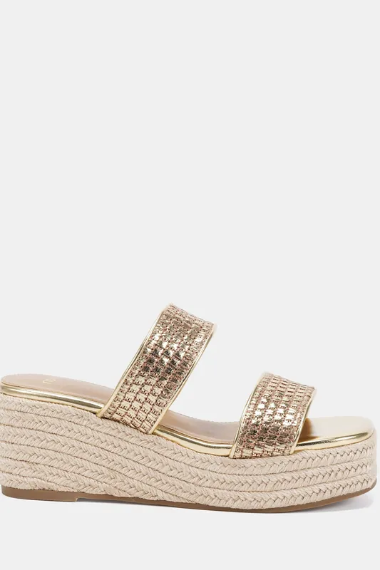Brighton Double Strap Wedge Espadrille Mule Sandal - Novo
