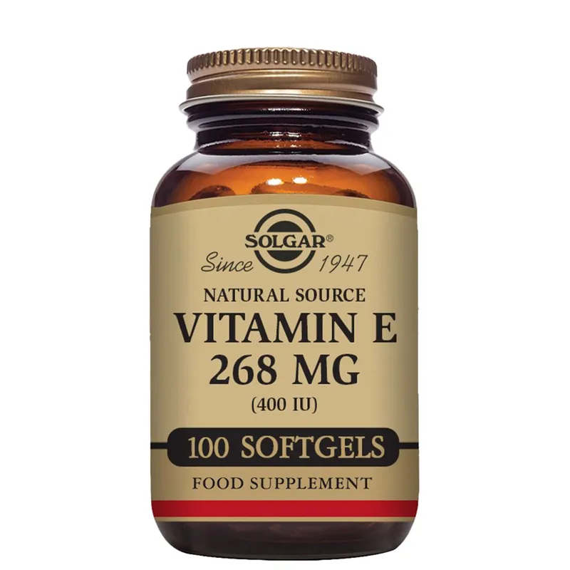 Natural Source Vitamin E 268mg (400 IU) Vegetable Softgels x 100 - Solgar
