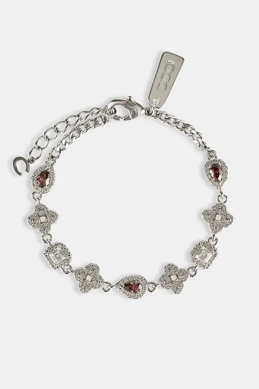 Iced Pink Multi Gemstone Cuban Bracelet - 3mm