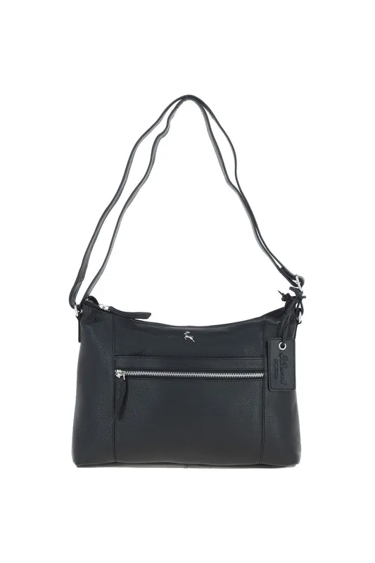 'Milano' Real Leather Essentials Crossbody Bag - Ashwood Leather