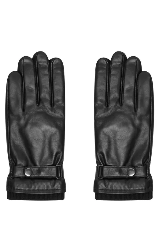 Real Leather Glove With Knit Rib Cuff - Barneys Originals