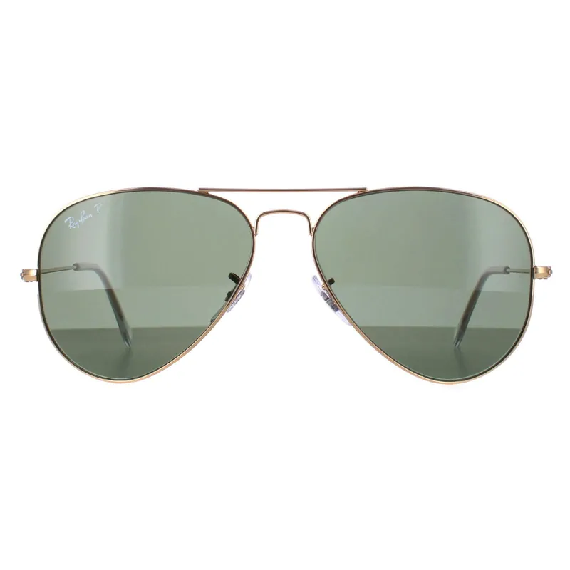 Aviator Gold Green Polarized Sunglasses - Ray-Ban