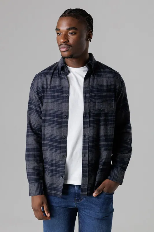 Cotton Flannel Long Sleeve Shirt - French Connection