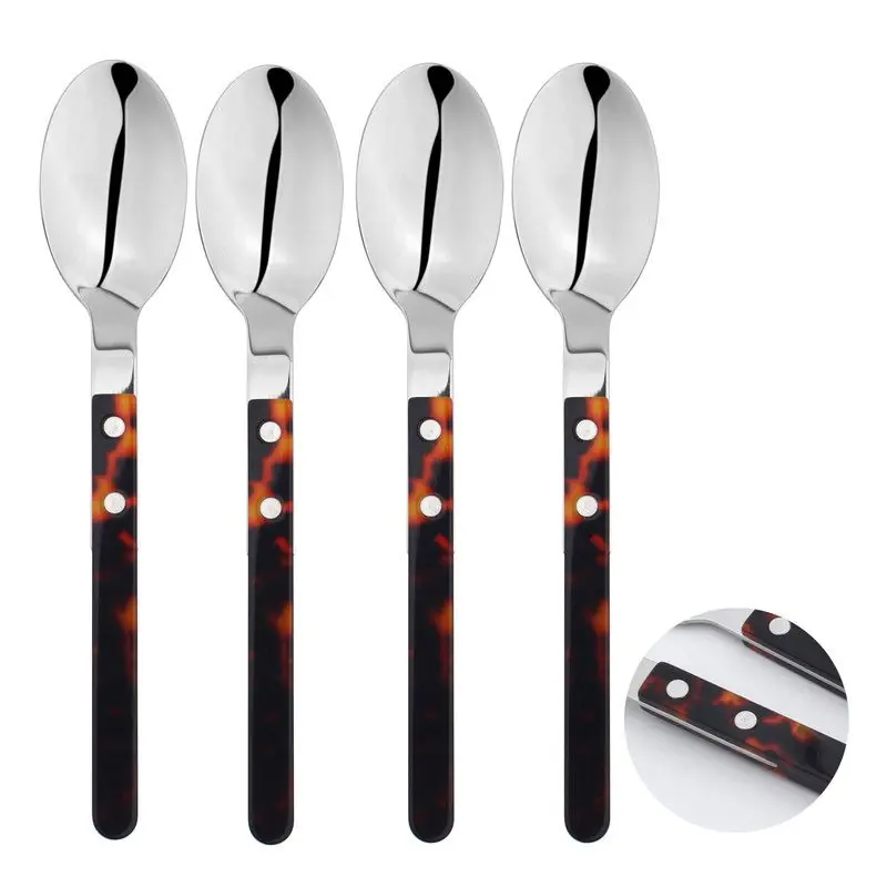 Cutlery Set Stainless Steel 4pc Teaspoon Set Anydate Resin - Glim & Glam