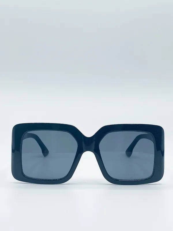 Oversized Plastic Frame Square Sunglasses - SVNX