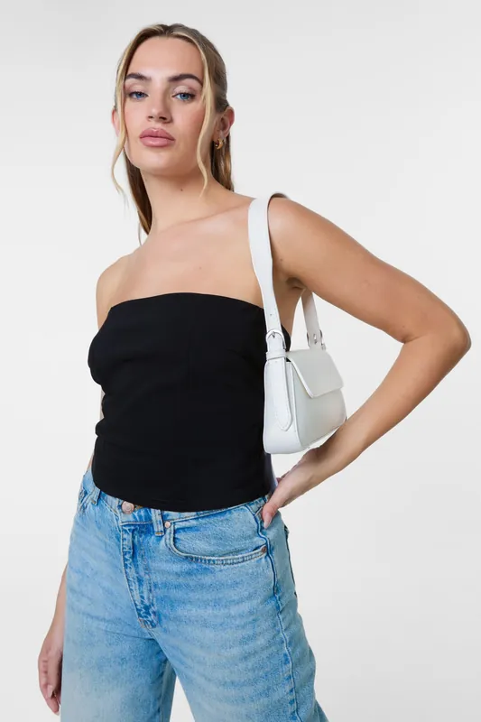 Black Bandeau Bow Back Top - Pink Vanilla