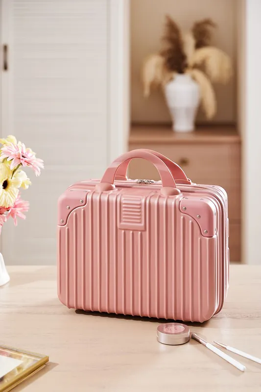 Pink Portable Makeup Case for Travel Suitcase - SHEONLY