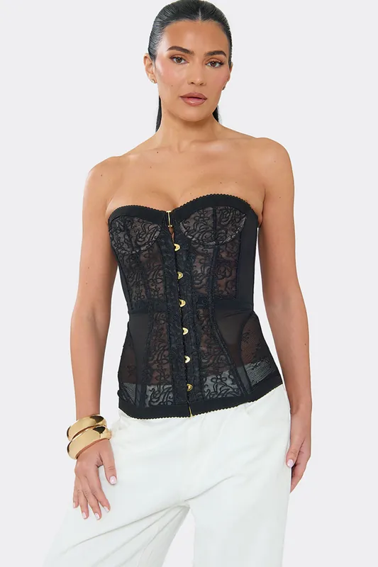 Sleeveless Bandeau Lace Top - EGO