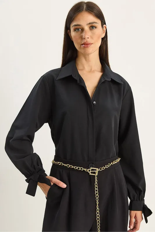 Button-Up Relaxed Fit Cotton-Polyester Shirt