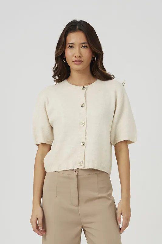 Short Sleeve Jersey Knit Cardigan - Brave Soul