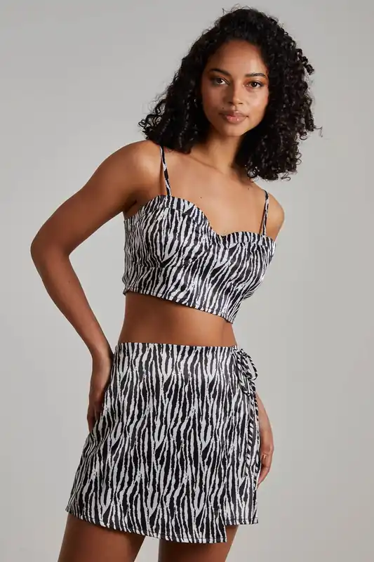 Cropped Zebra Bralet - Pink Vanilla