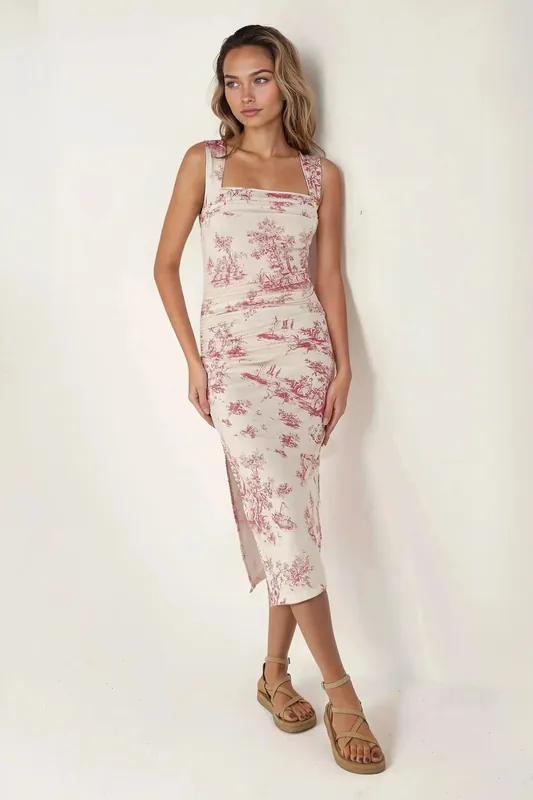 Sleeveless Printed Midi Dress - Hiccup