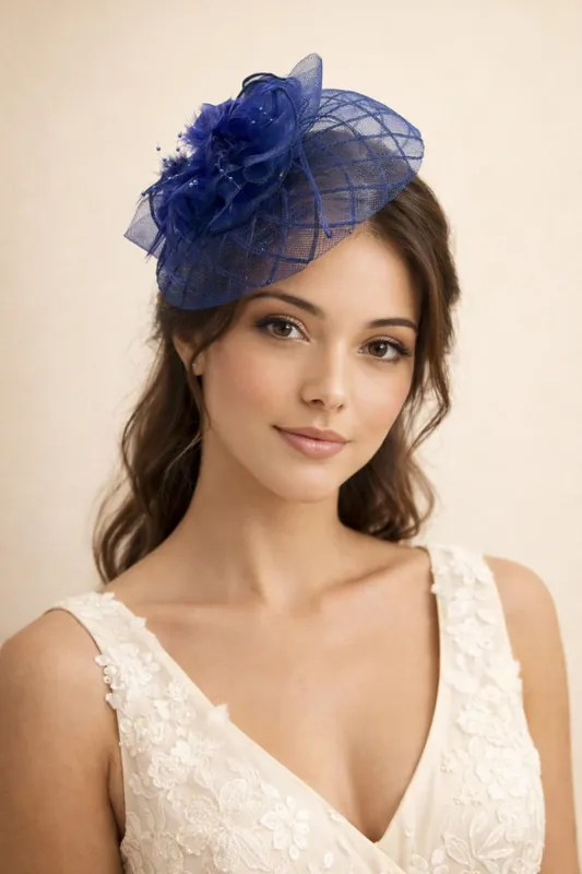 Feather Floral Mesh Fascinator - SVNX