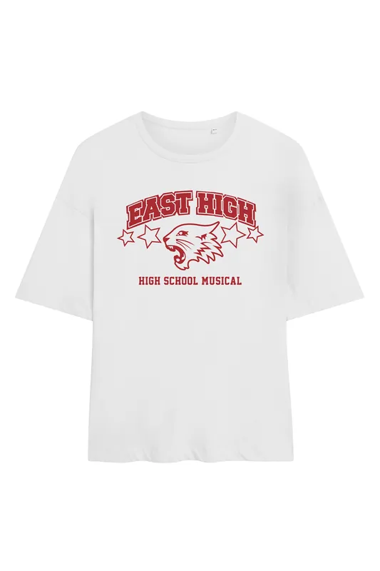 High School Musical East High Oversized T Shirt, White - Disney
