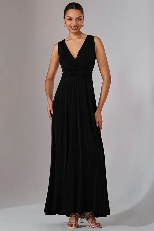 Ella Wrap Bodice Jersey Maxi Dress - Jolie Moi