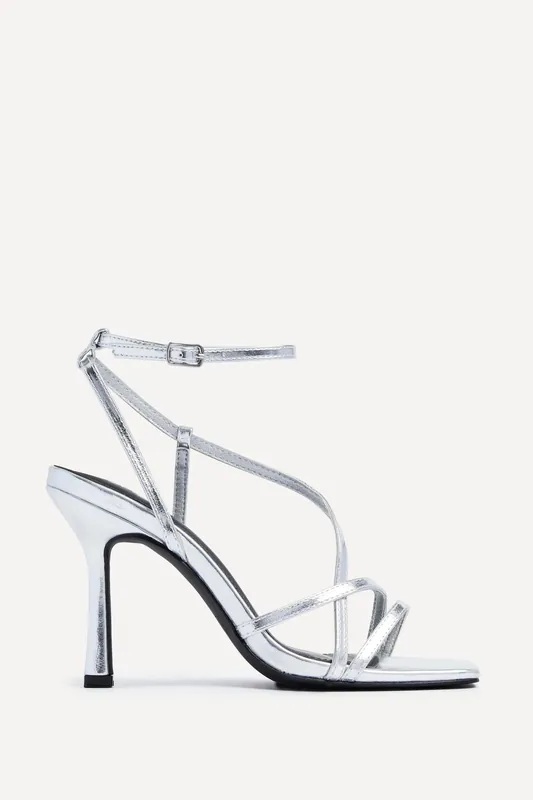 Savannah Silver Strappy Heels - Linzi