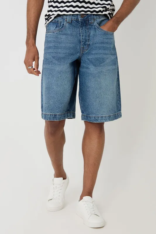Baggy Fit Denim Shorts - Threadbare