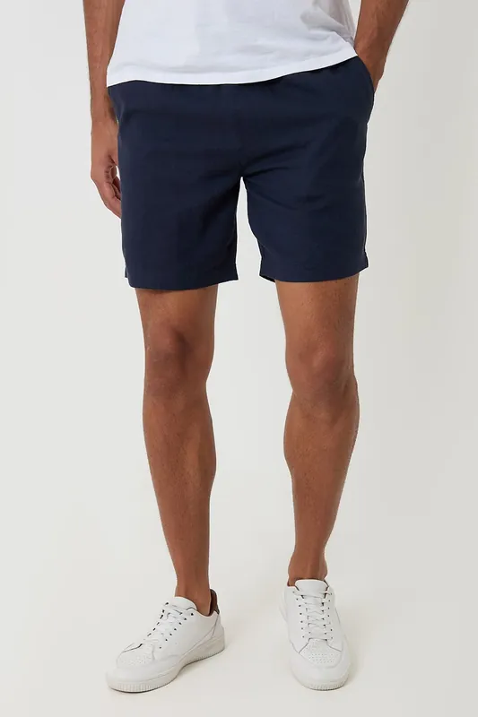 Shorter Length Linen Blend Shorts - Threadbare
