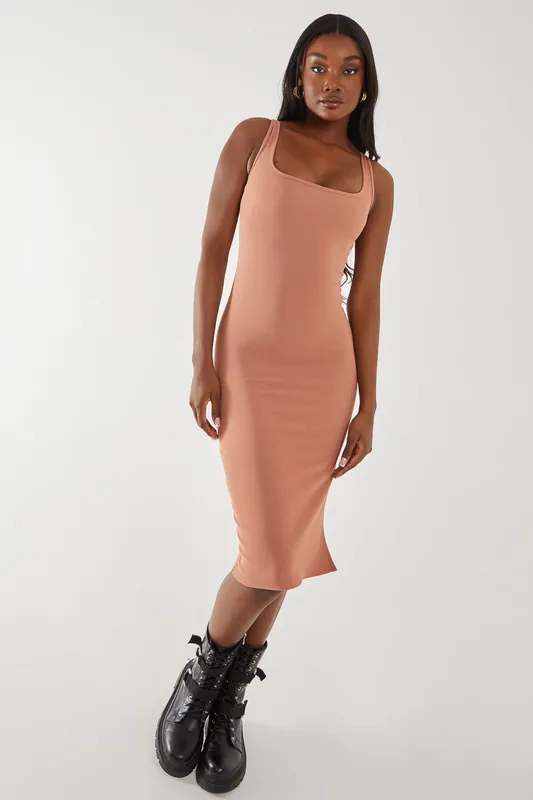 Bandage Midi Dress - Pink Vanilla