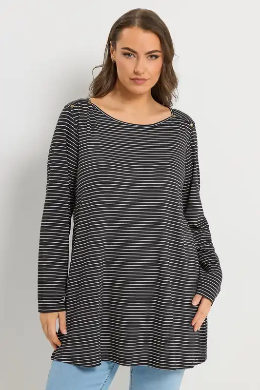 Stripe Stud Detail Top - Yours