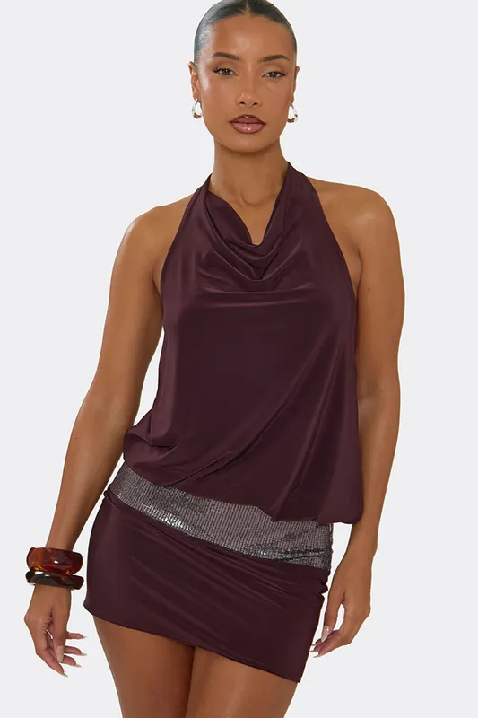 Sleeveless Panelled Mini Dress - EGO