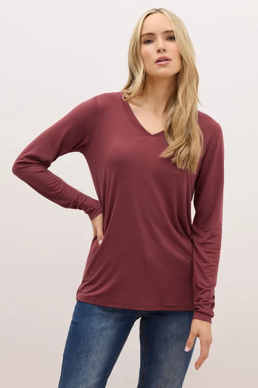 Tall Long Sleeve V-Neck Top