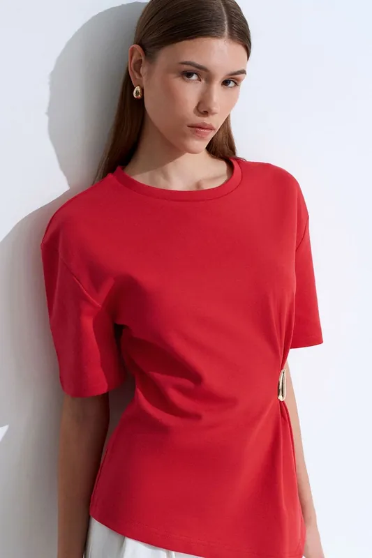 Women's Crew Neck Short-sleeve Jersey T-shirt