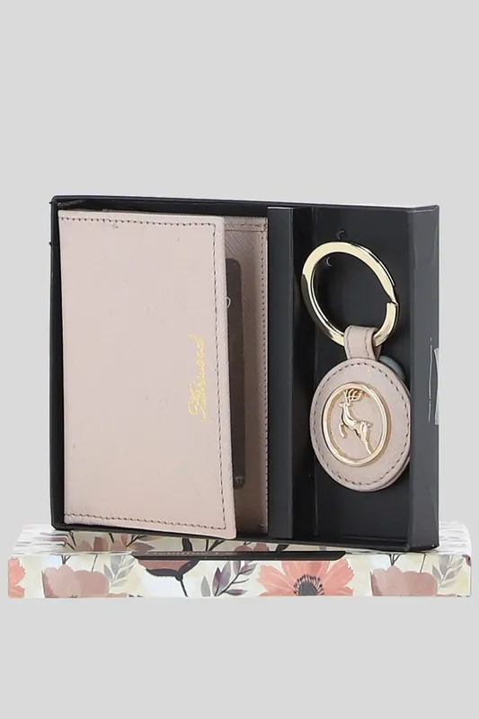 Elegant Real Leather Card Holder & Key Ring Set - Ashwood Leather