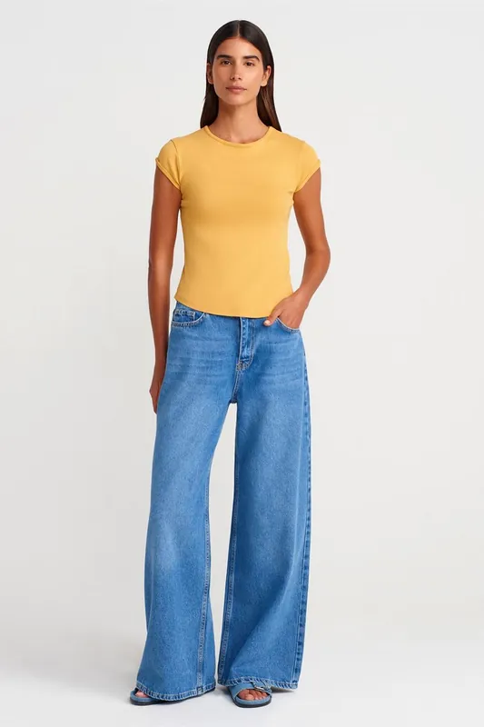 High-Waist Wide-Leg Denim Jeans