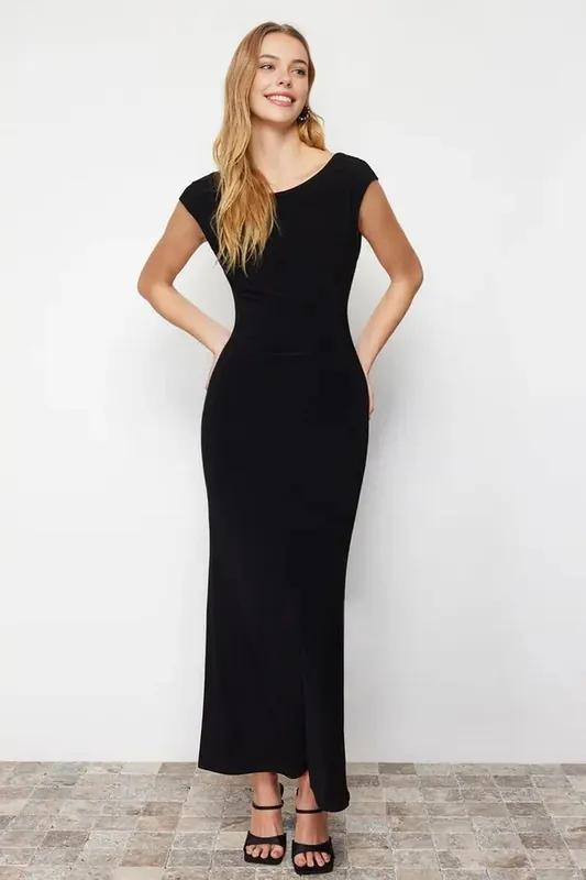 Sleeveless Contour Fit Maxi Dress with Clean Silhouette - WOVCOR