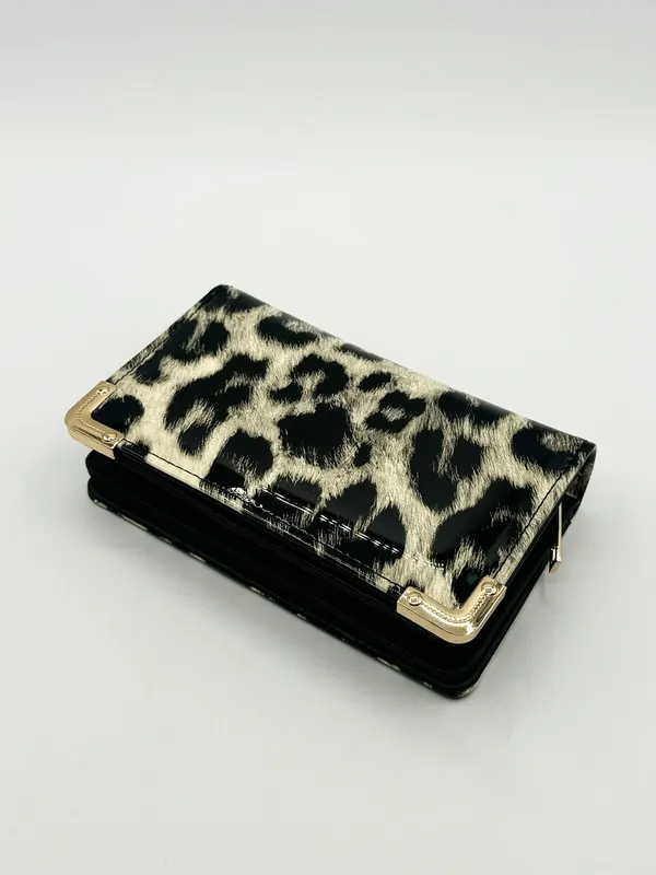 Shine Leopard Print Purse - SVNX